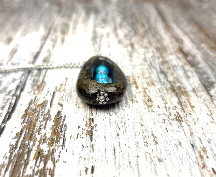 Arizona River Rock with 6mm Arizona Turquoise