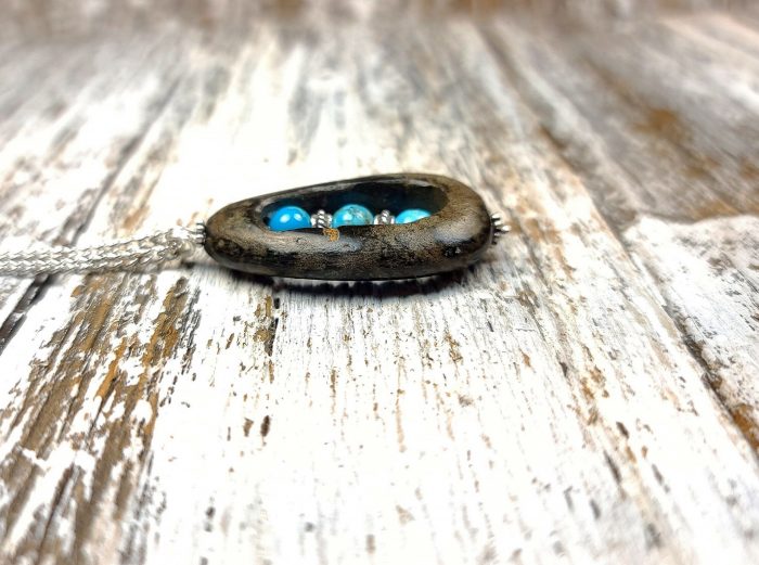 Arizona River Rock with 6mm Arizona Turquoise