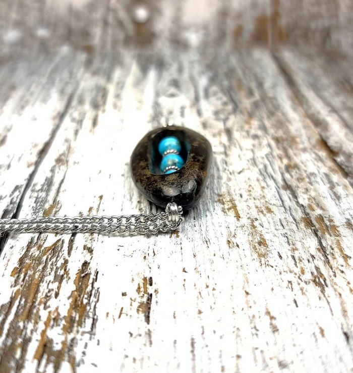 Arizona River Rock with 6mm Arizona Turquoise