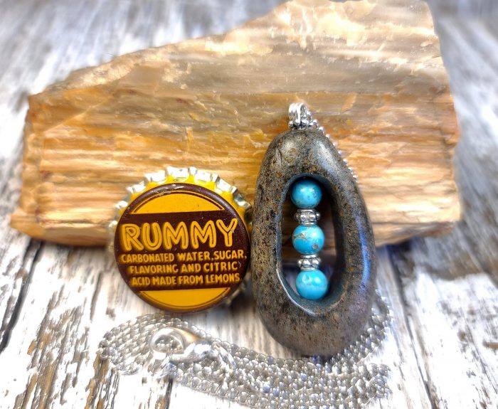 Arizona River Rock with 6mm Arizona Turquoise