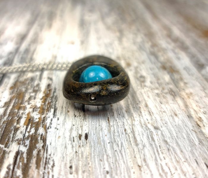 River Rock with 12mm Arizona Turquoise