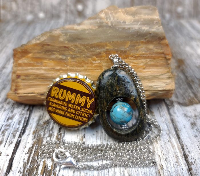 River Rock with 12mm Arizona Turquoise