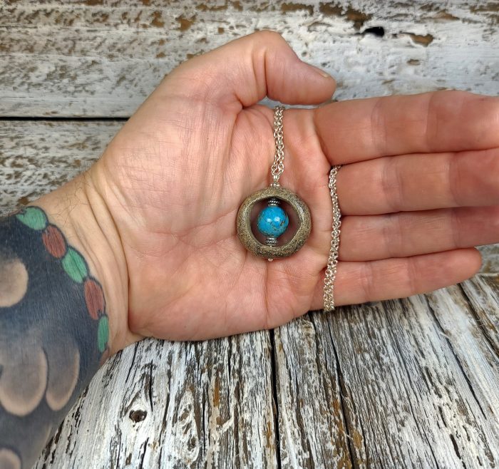 River Rock with 12mm Arizona Turquoise