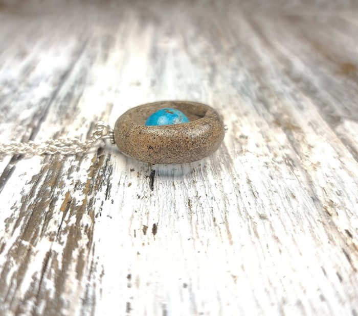 River Rock with 12mm Arizona Turquoise