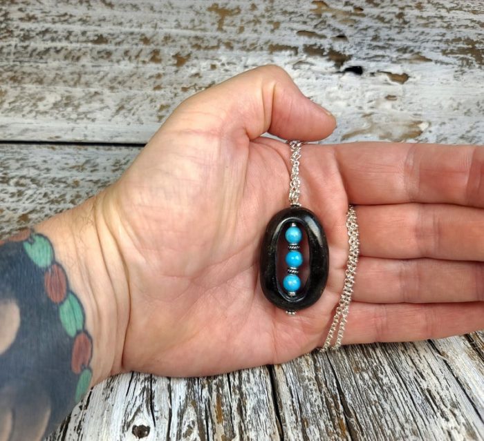 Arizona River Rock with 6mm Arizona Turquoise