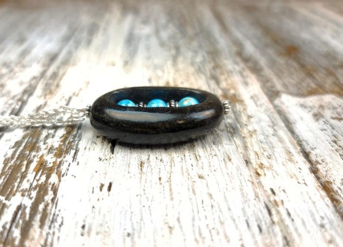 Arizona River Rock with 6mm Arizona Turquoise